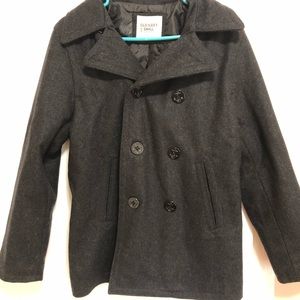 Men’s pea coat grey/black